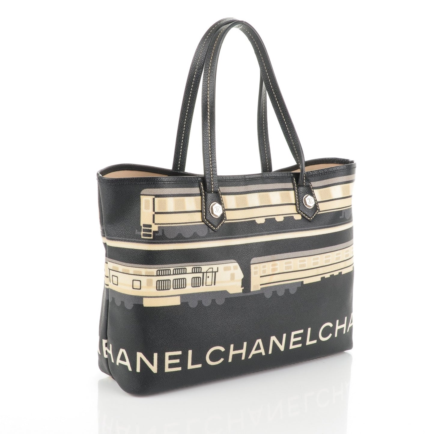 Coated Canvas Le Train Tote Black