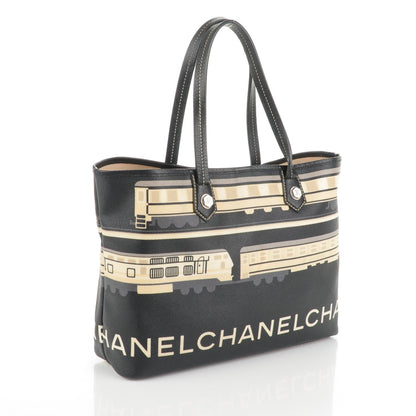 Chanel Coated Canvas Le Train Tote Black 3 of 7