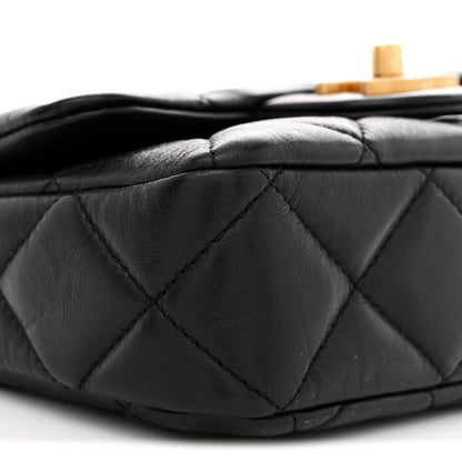 Chanel Lambskin Enamel Quilted Mini Pending CC Square Flap Black 9 of 10