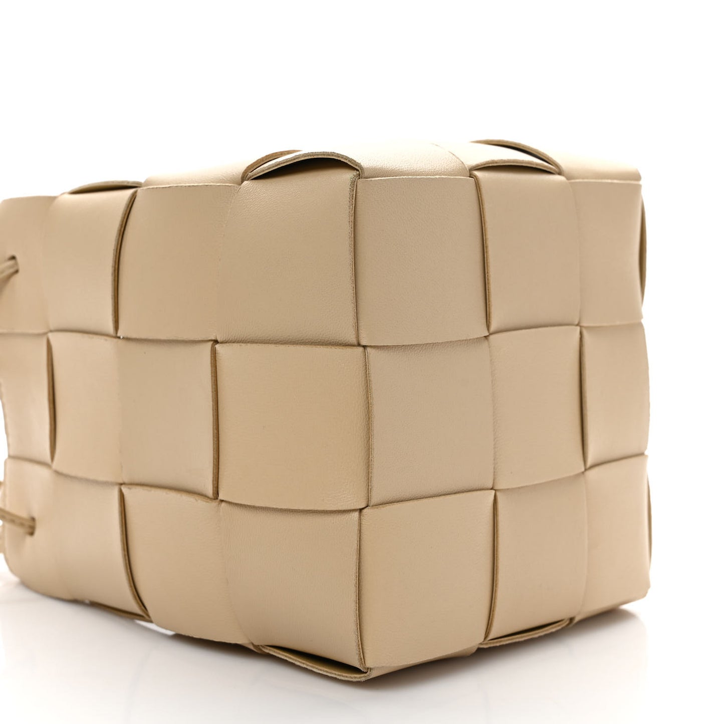 Nappa Maxi Intrecciato Cassette Bucket Bag Almond Almond