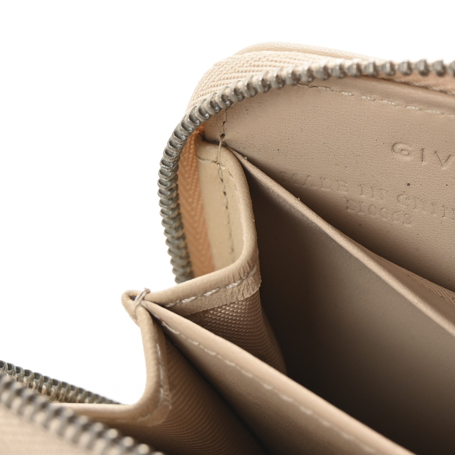 Givenchy Lambskin 4G Logo Zip Coin Purse Beige 7 of 7