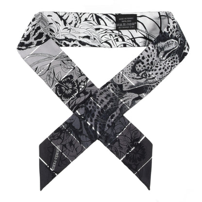 Hermes Silk Jungle Love Rainbow Twilly Gris Black White 1 of 3