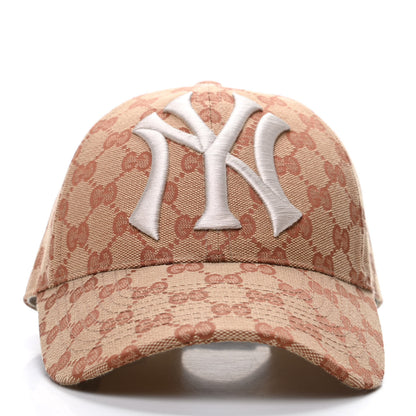 Gucci X MLB Monogram NY Yankees Baseball Hat 57-61 Beige Ruggine 4 of 7