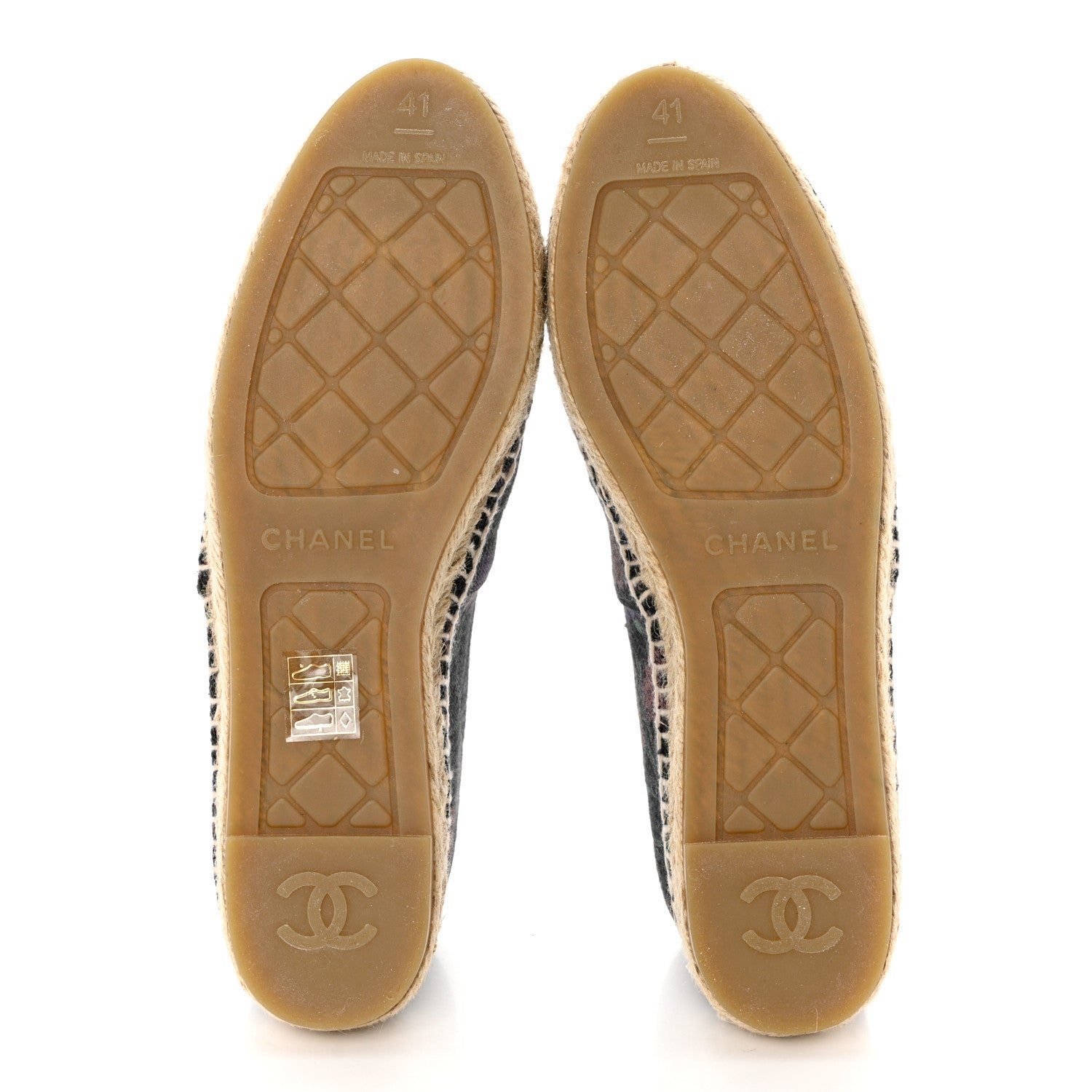 Chanel Denim Grosgrain CC Espadrilles 41 Grey Multicolor 5 of 8