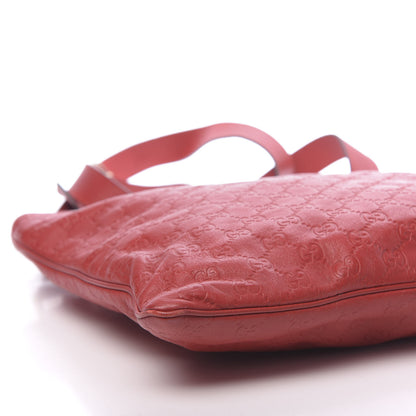 Gucci Guccissima Medium Flat Messenger Bag Red 11 of 14