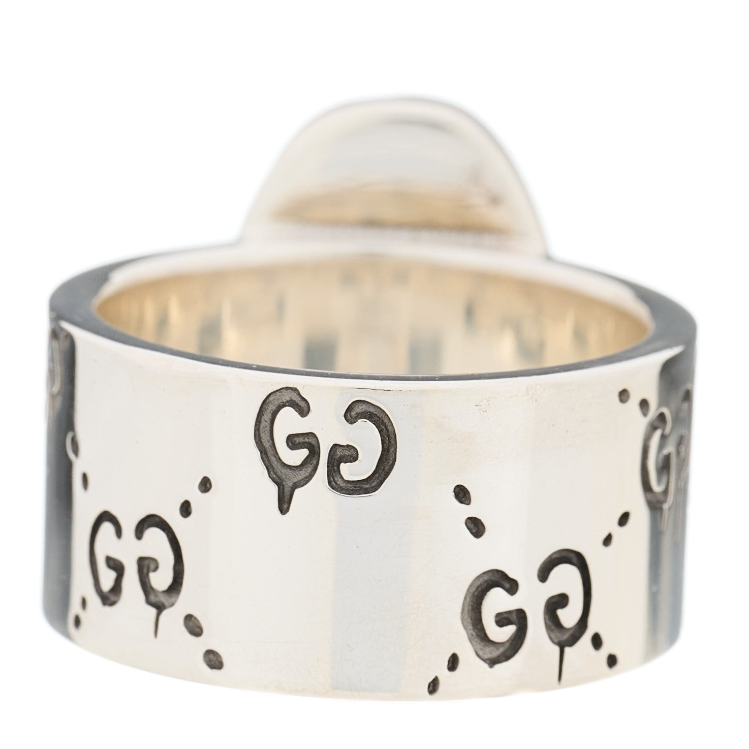 Gucci Sterling Silver GucciGhost Ghost Ring 61 9.5 4 of 8