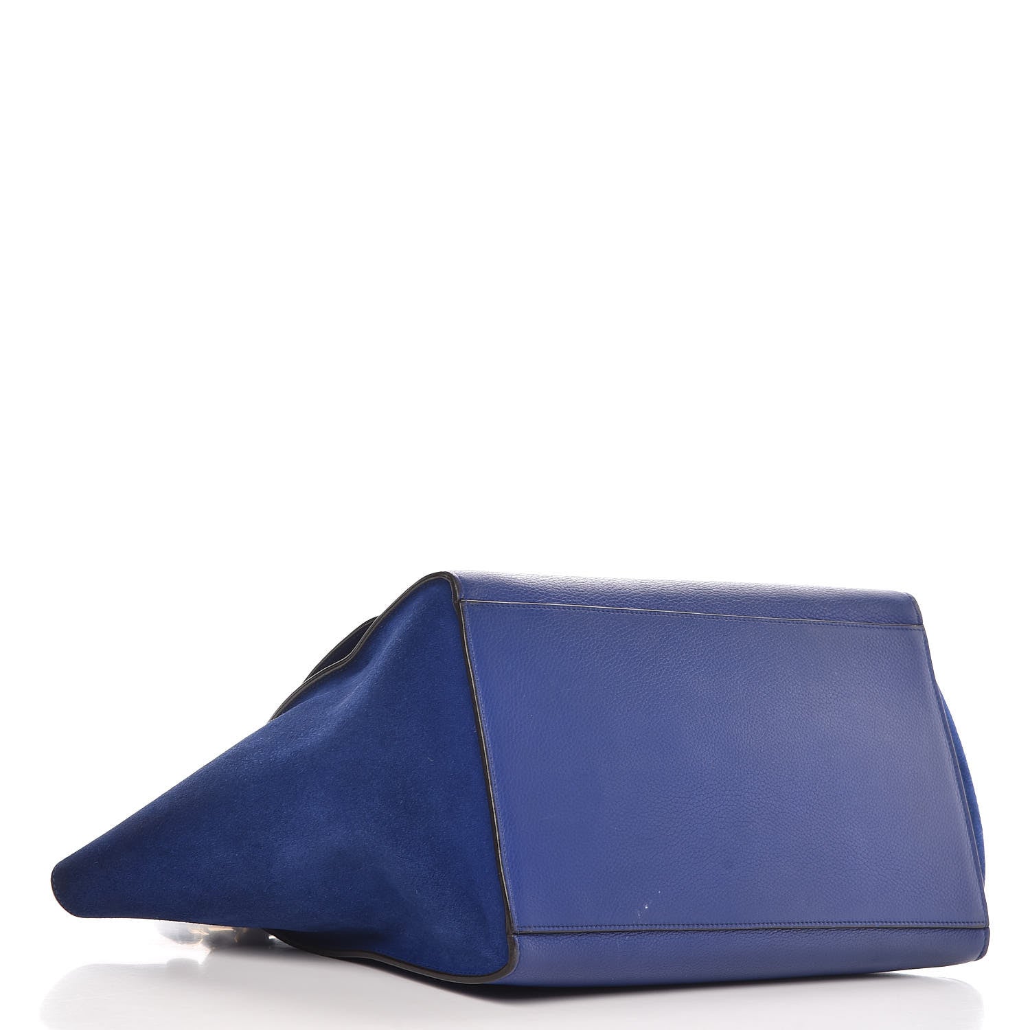 Celine Drummed Calfskin Suede Medium Trapeze Indigo 5 of 16