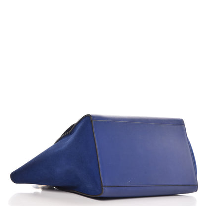 Celine Drummed Calfskin Suede Medium Trapeze Indigo 5 of 16