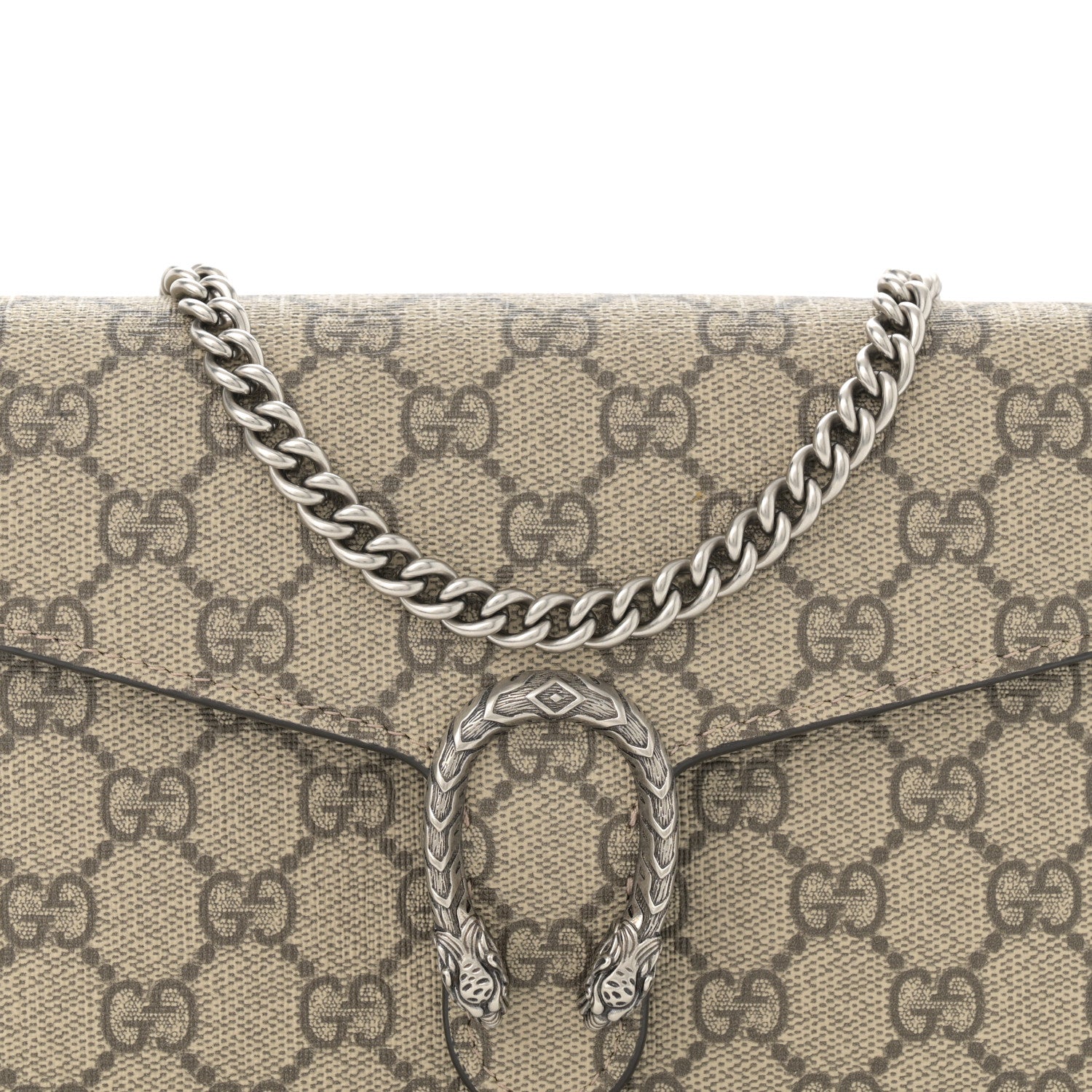 Gucci GG Supreme Monogram Mini Dionysus Chain Wallet Beige Taupe 9 of 14