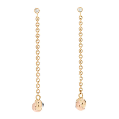 Cartier 18K Pink Yellow White Gold Baby Trinity Drop Earrings 1 of 4