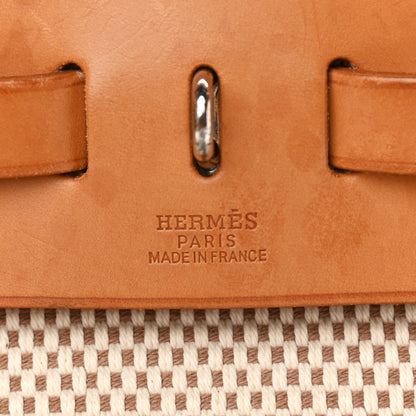 Hermes Toile Vache Calfskin Herbag PM 30 Black Natural 7 of 14