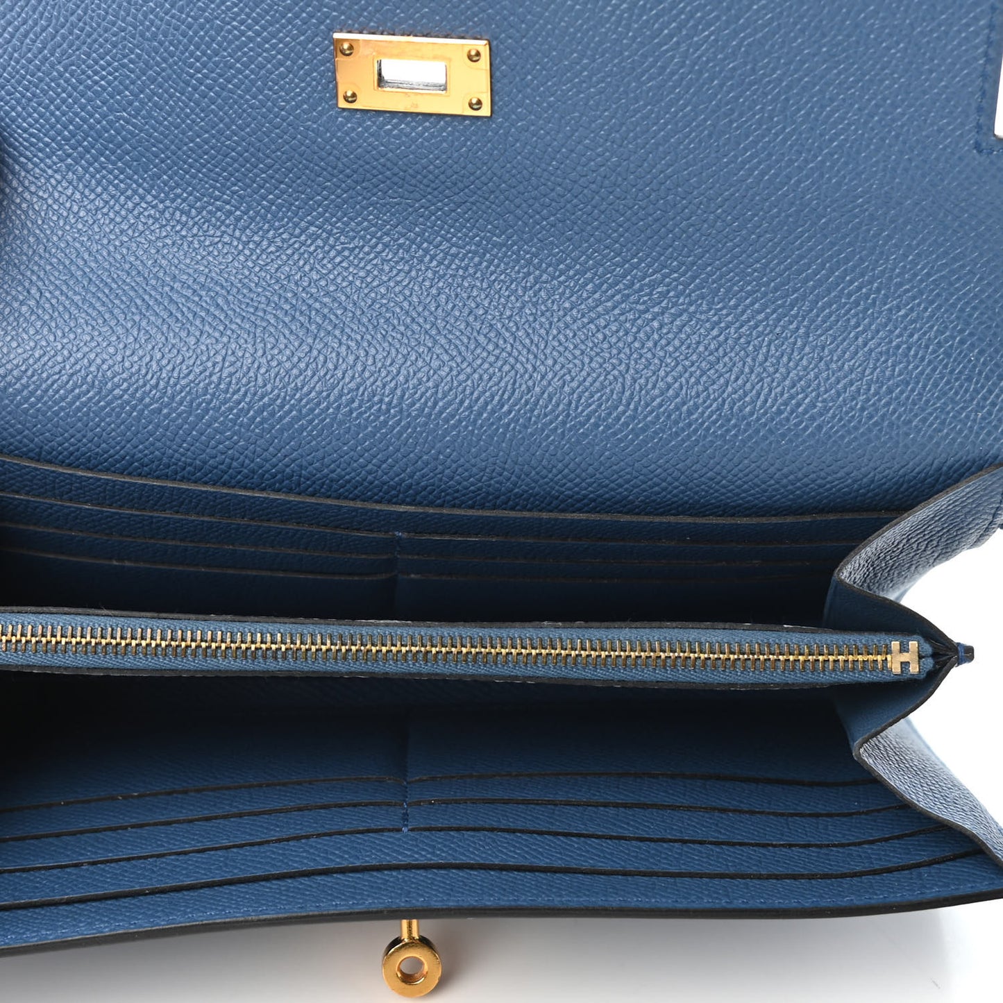 Epsom Kelly Longue Wallet Blue Agate