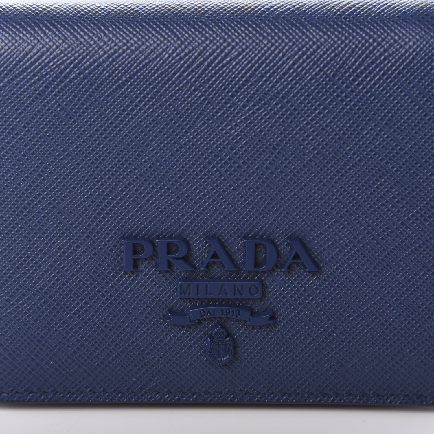 Prada Saffiano Shine Monochrome Bi-Fold Wallet Bleuette 7 of 7