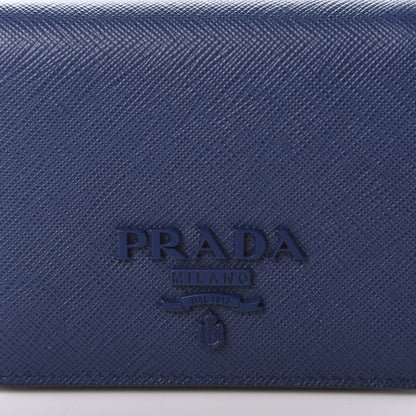 Prada Saffiano Shine Monochrome Bi-Fold Wallet Bleuette 7 of 7