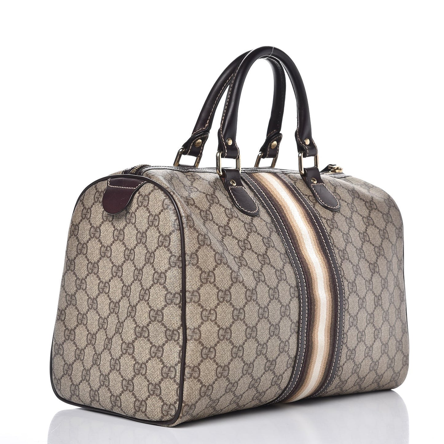 GG Plus Monogram Web Medium Joy Boston Dark Brown