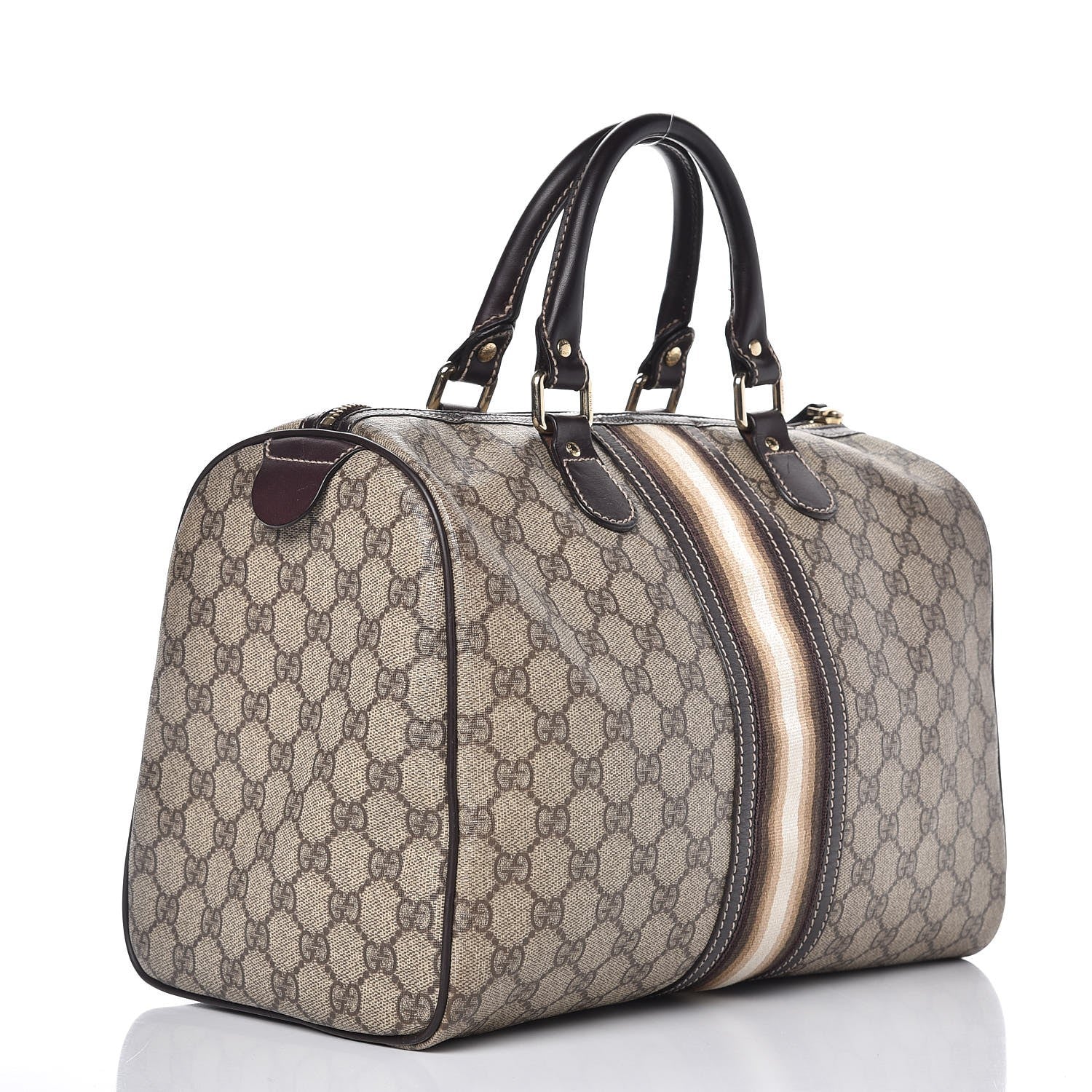 Gucci GG Plus Monogram Web Medium Joy Boston Dark Brown 3 of 7