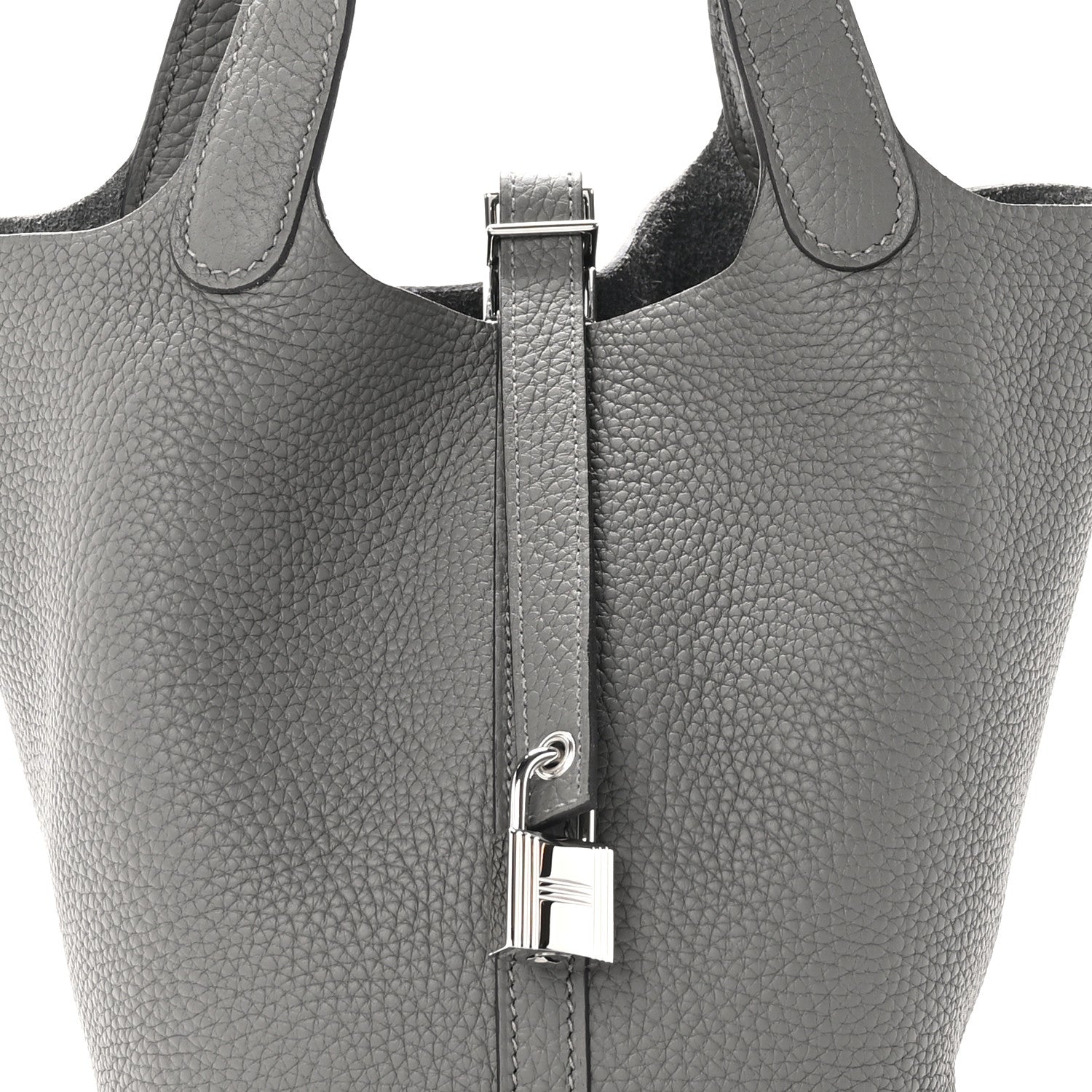 Hermes Taurillon Clemence Picotin Lock 18 PM Gris Meyer 8 of 12