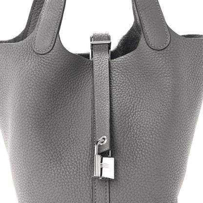 Hermes Taurillon Clemence Picotin Lock 18 PM Gris Meyer 8 of 12