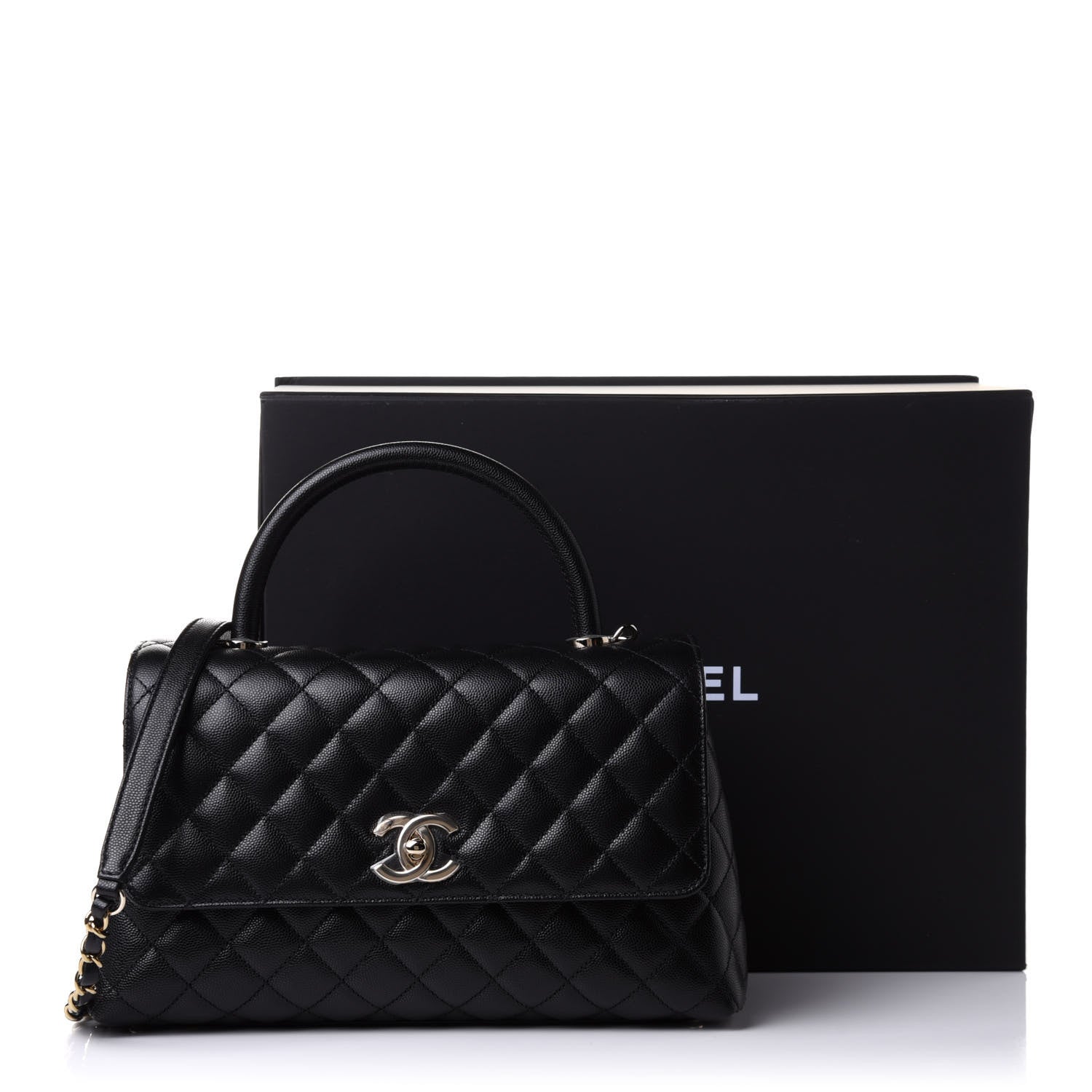 Chanel Caviar Quilted Small Coco Handle Flap Black 10 of 10