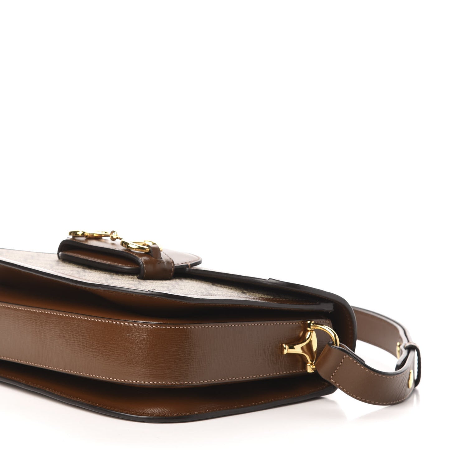 GG Supreme Monogram Horsebit 1955 Shoulder Bag Beige Brown Sugar