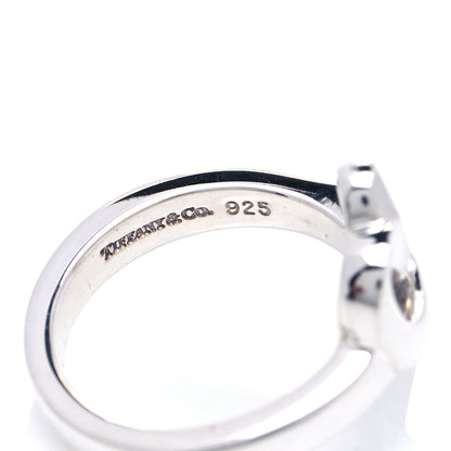 Tiffany Sterling Silver Paloma Picasso Diamond Loving Heart Ring 49 5 5 of 6