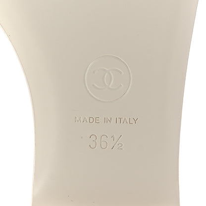 Chanel Lambskin Camellia CC Slides 36.5 White 7 of 9