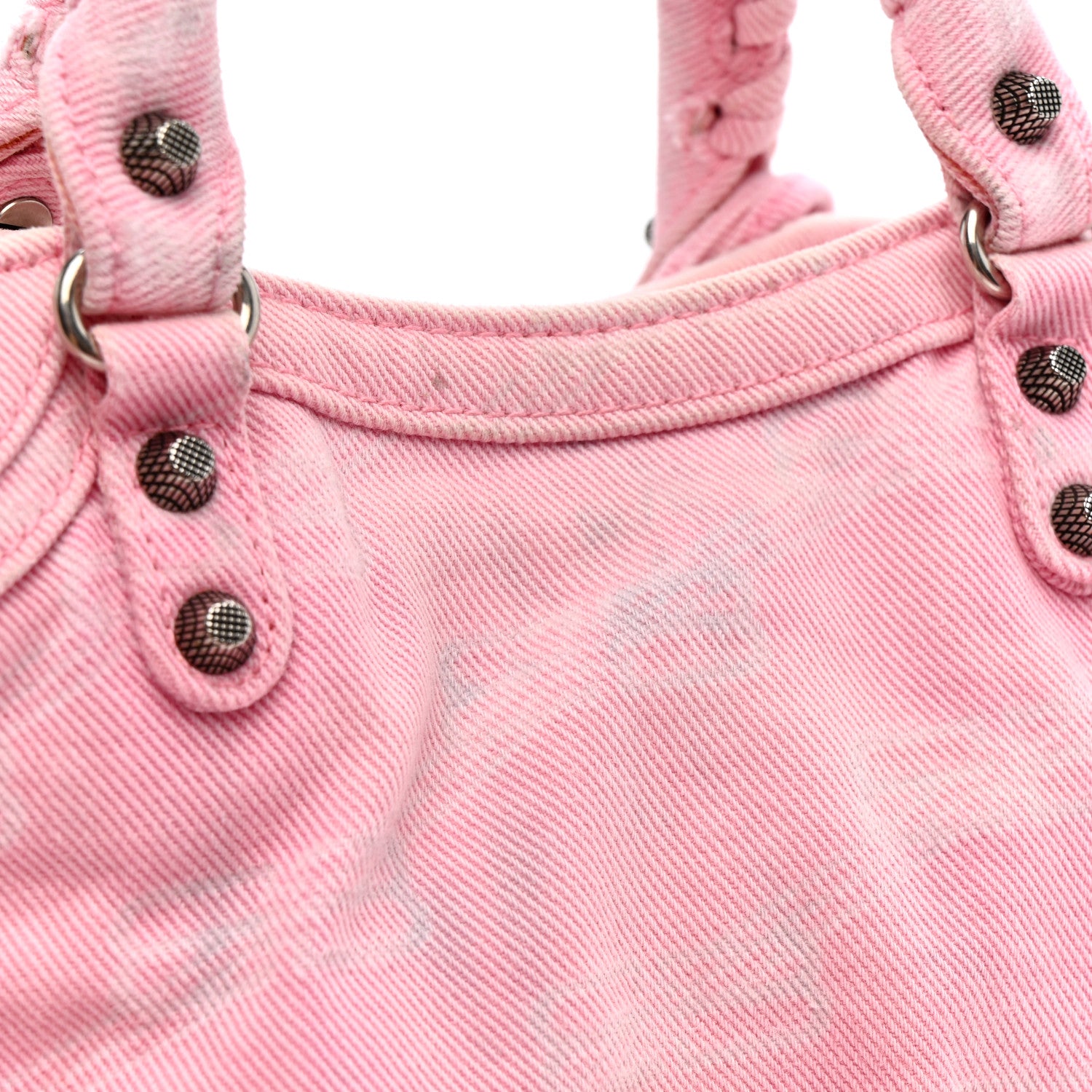 Balenciaga Denim BB Monogram Neo Cagole Handbag XS Pink 11 of 15