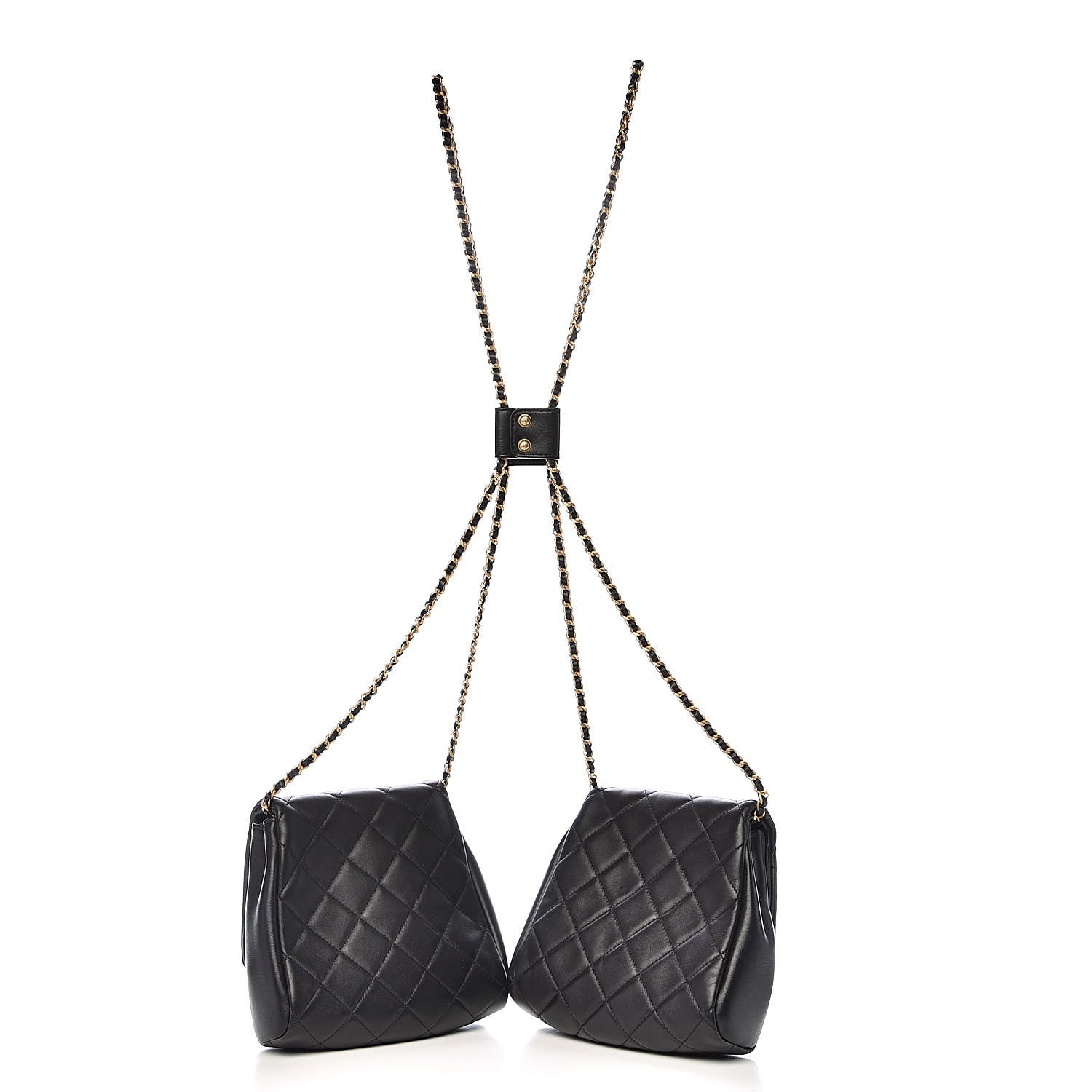 Chanel Lambskin Quilted Side-Packs Black 4 of 13
