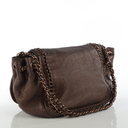 Chanel Metallic Goatskin Luxe Ligne Flap Bronze 3 of 7