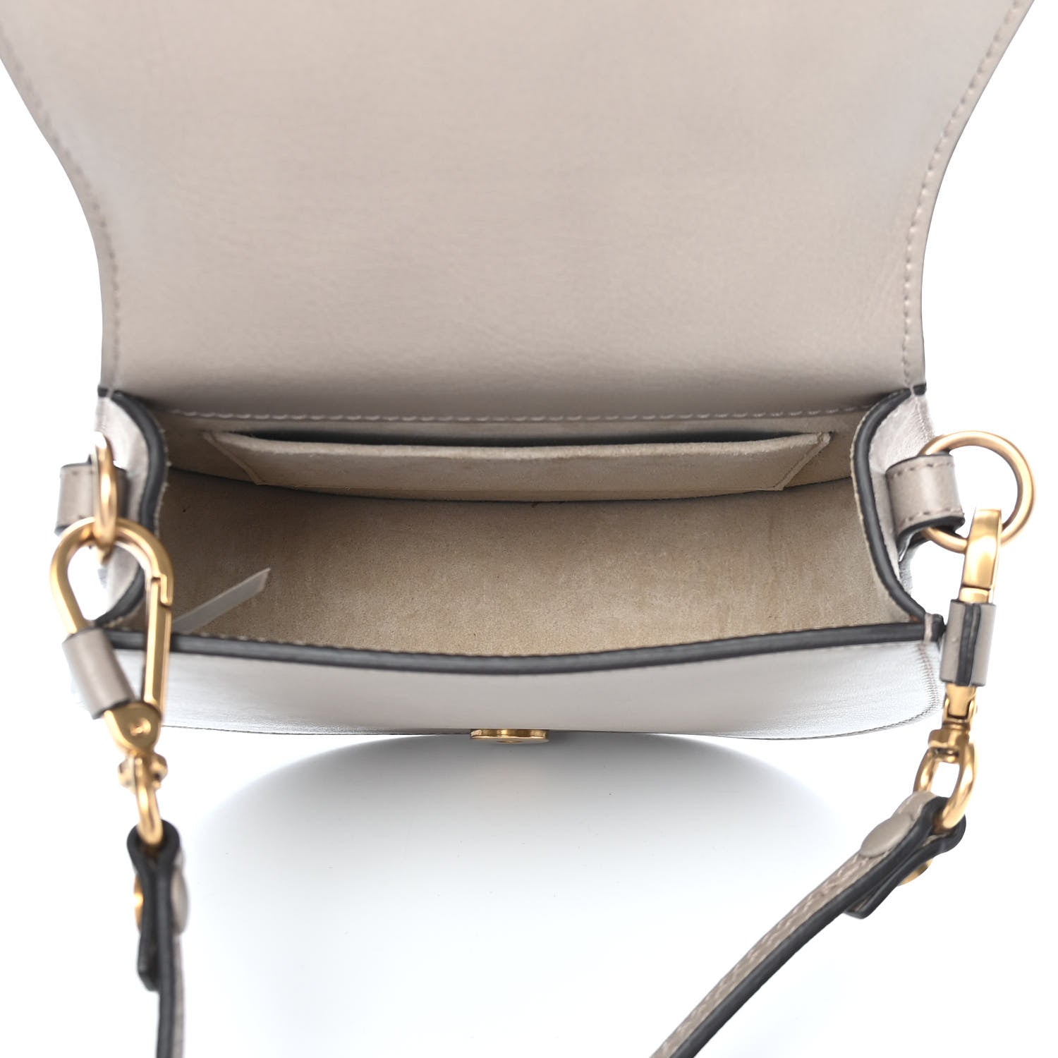 Chloe Calfskin Suede Small Nile Bracelet Bag Motty Grey 5 of 9