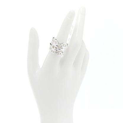 Hermes Sterling Silver GM Chaine d'Ancre Enchainee Band Ring 55 7.25 2 of 5