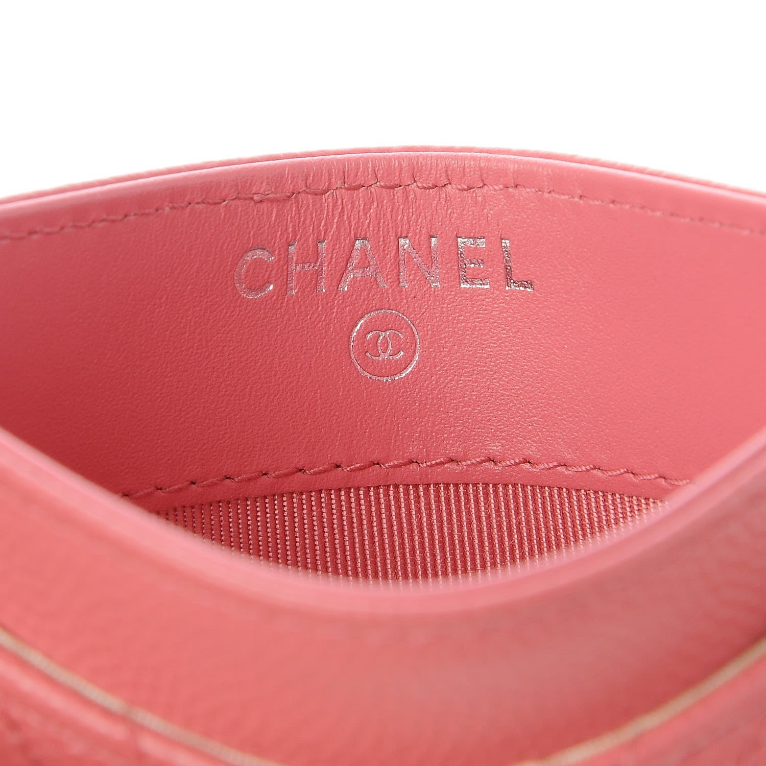 Chanel Caviar Chevron Quilted Card Holder Pink 6 of 9