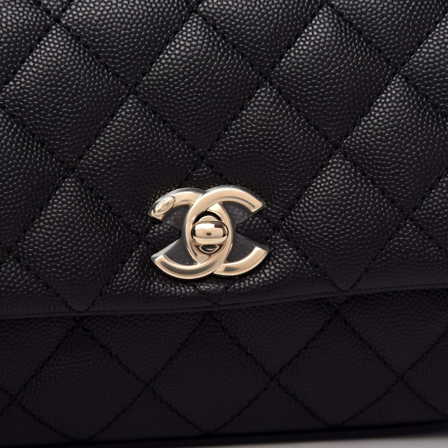 Caviar Quilted Extra Mini Coco Handle Flap Black