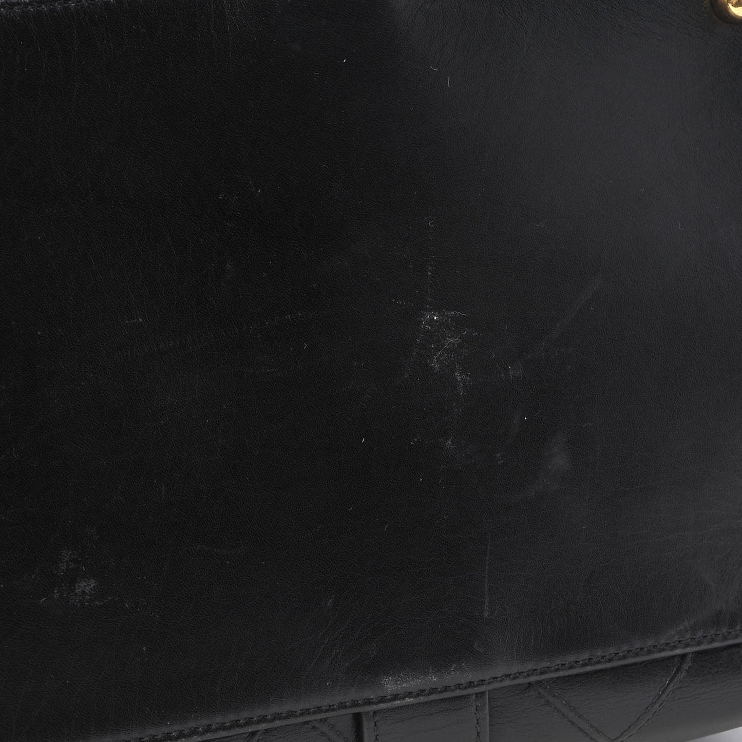 Calfskin Stitched CC Boston Black