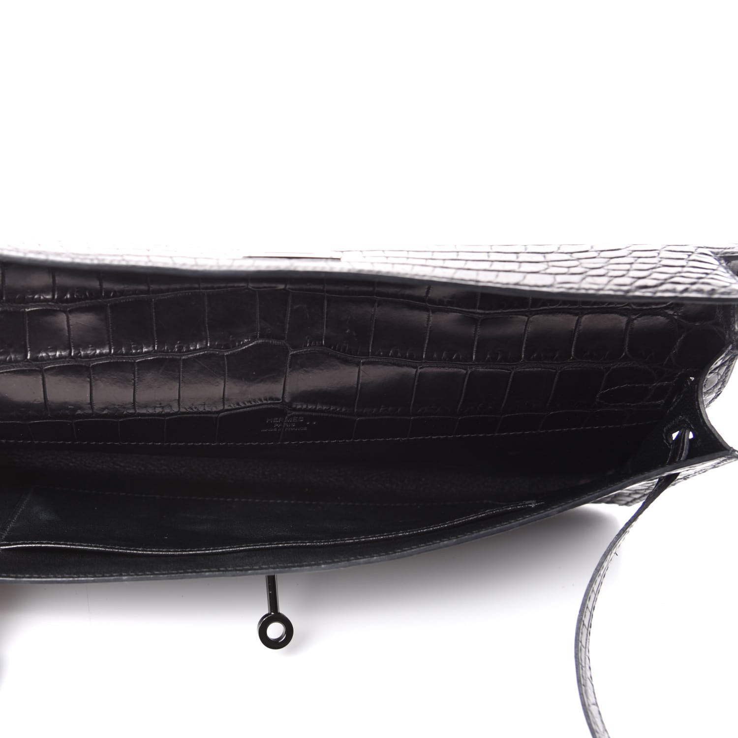Hermes Matte Niloticus Crocodile Kelly Cut Pochette So Black 5 of 6