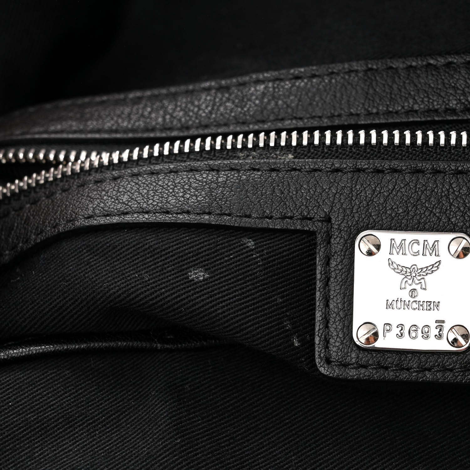 MCM Calfskin Ottomar Monogram Large Klara Hobo Black Red 11 of 11