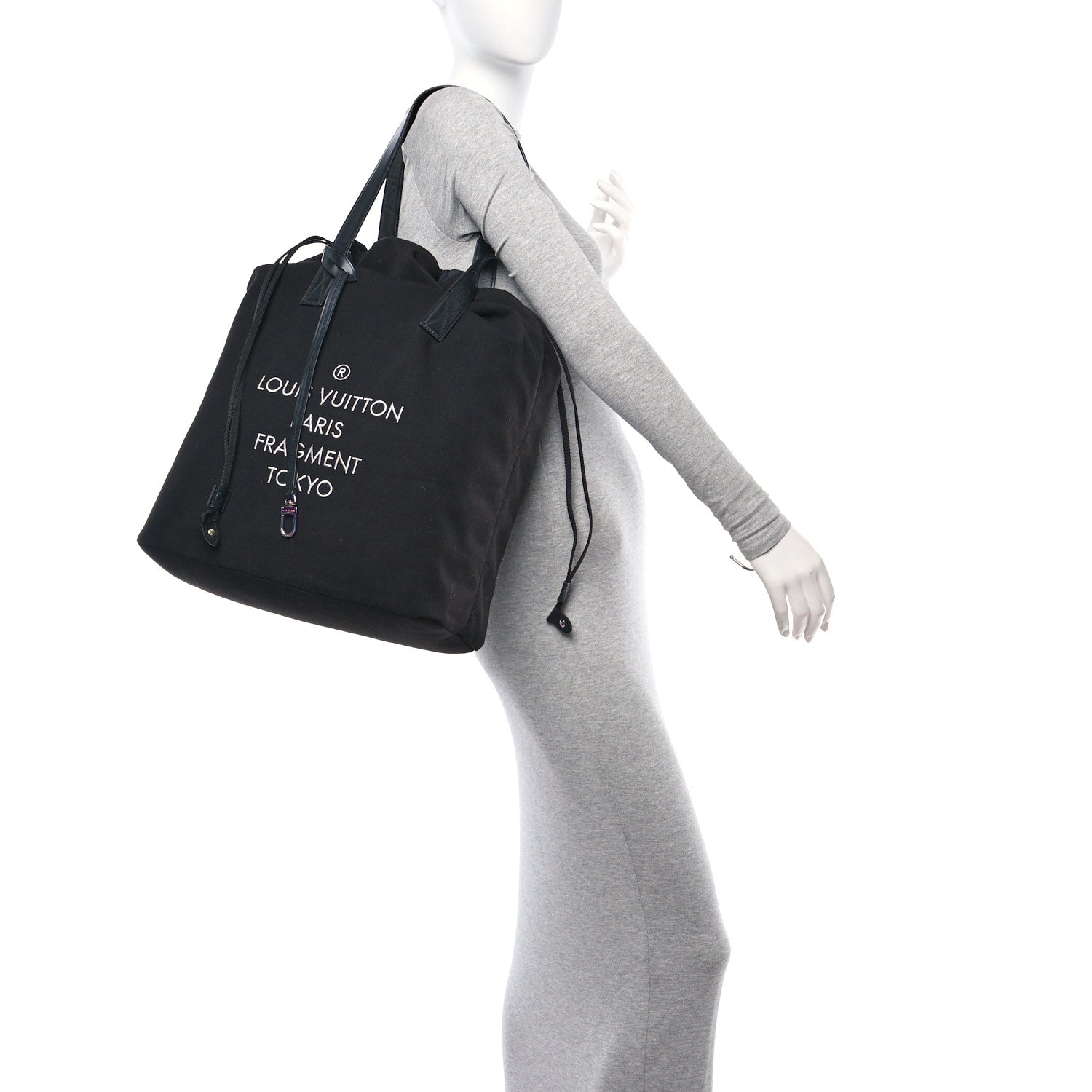 Louis Vuitton Canvas Fragment Cabas Light Tote Bag Black 2 of 12