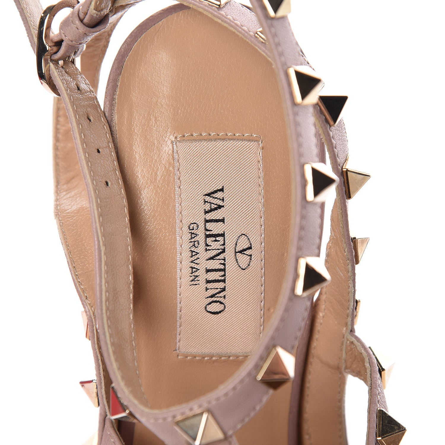 Valentino Garavani Patent Nappa Rockstud Ankle Strap 100mm Pumps 36.5 Poudre 8 of 12