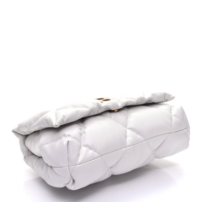 Balenciaga Nappa Calfskin Quilted Touch B Puffy Clutch White 4 of 9