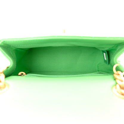 Chanel Lambskin Resin Quilted Mini Pearl Samba Square Flap Green 5 of 10