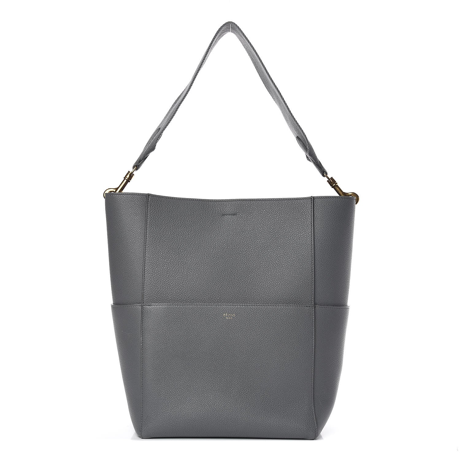 Celine Soft Grained Calfskin Sangle Bucket Bag Kohl 1 of 11