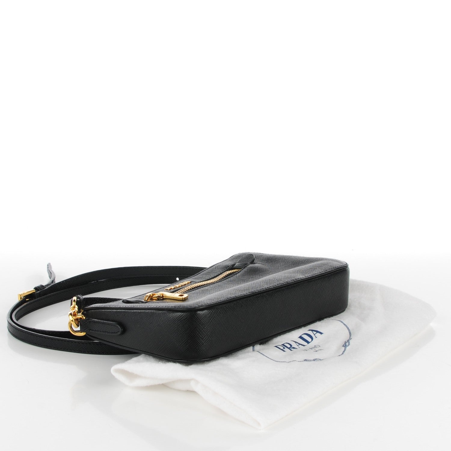 Prada Saffiano Zip Crossbody Bag Nero Black 4 of 9