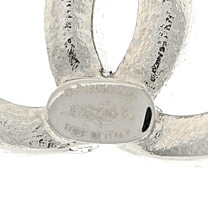Chanel Crystal CC Earrings Silver 4 of 4