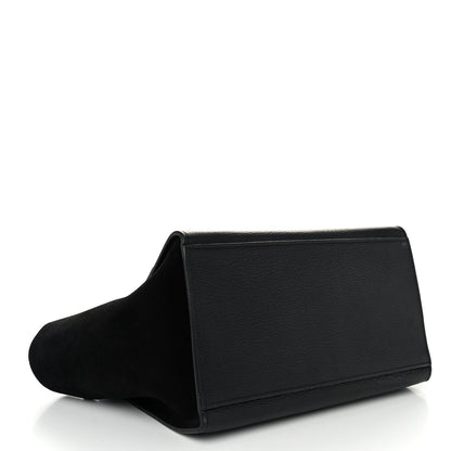 Celine Drummed Calfskin Suede Small Trapeze Black 4 of 10