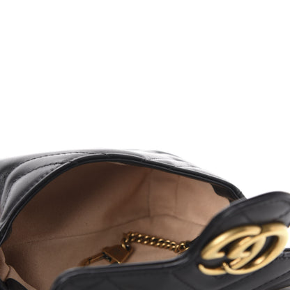 Gucci Calfskin Matelasse Super Mini GG Marmont Shoulder Bag Black 5 of 11