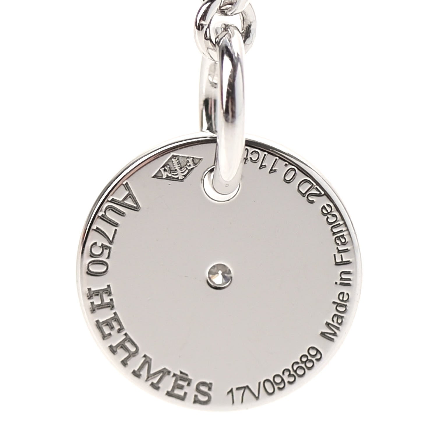 Hermes 18K White Gold Diamond Gambade Necklace 4 of 5