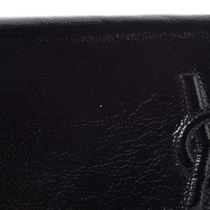 Saint Laurent Textured Patent Monogram Large Belle De Jour Clutch Black 8 of 9