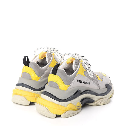 Balenciaga Fabric Mesh Womens Triple S Sneakers 37 Yellow Grey White 4 of 8