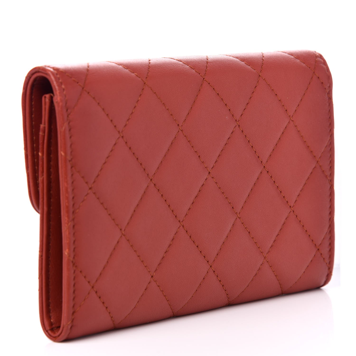 Chanel Lambskin Quilted Small Flap Wallet Red 2 of 9