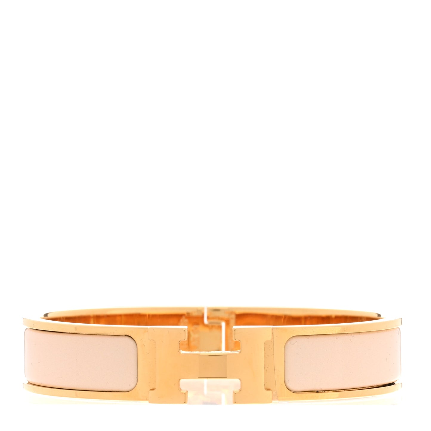 Enamel Narrow Clic Clac H Bracelet PM Creme